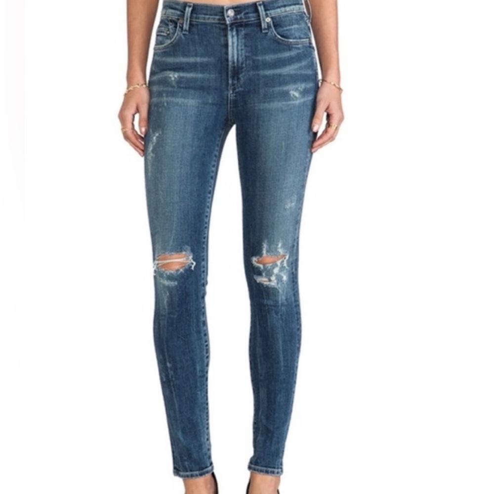 Citizens of Humanity high rise rocket distressed jeans.